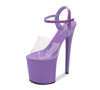 BeAUZQ Tacco Alto da Donna 20 cm Tacchi Alti Sexy Spogliarellista Performance sul palco Pole Dance Tacchi Alti Discoteca Party Dance Tacchi Alti Taglie Forti Unisex,Viola,41 EU