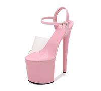 BeAUZQ Tacco Alto da Donna 20 cm Tacchi Alti Sexy Spogliarellista Performance sul palco Pole Dance Tacchi Alti Discoteca Party Dance Tacchi Alti Taglie Forti Unisex,Rosa,37 EU