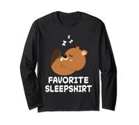 Beaver Beavers Nap Sleeping Sleep Pigiama Camicia da notte Maglia a Manica