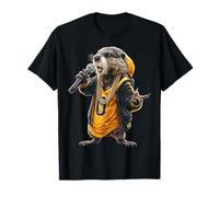 Beaver Canta Microfono Ritratto Carino Arte Animale Arte Castoro Maglietta