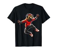 Beaver Cuffia Danza Musica Animale Arte Illustrazione Castoro Maglietta