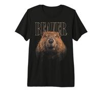 Beaver Face Foresta Roditori Fauna Selvatica Natura Castoro Maglietta Premium