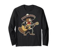 Beaver Mariachi Suonare la Chitarra Cinco de Mayo Maglia a Manica