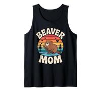 Beaver Mom Retro Semiaquatico Roditori Castoro Roditore per Donna Canotta