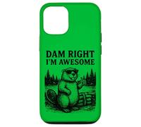 Beaver Pun Joke Grafica Vintage Animale Umorismo Impressionante Custodia per iPhone 12/12 Pro