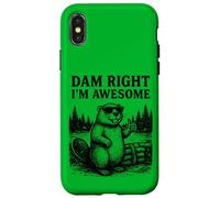 Beaver Pun Joke Grafica Vintage Animale Umorismo Impressionante Custodia per iPhone X/XS