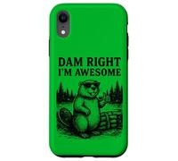Beaver Pun Joke Grafica Vintage Animale Umorismo Impressionante Custodia per iPhone XR