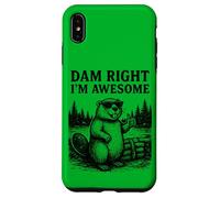 Beaver Pun Joke Grafica Vintage Animale Umorismo Impressionante Custodia per iPhone XS Max