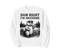 Beaver Pun Joke Grafica Vintage Animale Umorismo Impressionante Felpa
