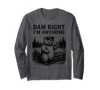 Beaver Pun Joke Grafica Vintage Animale Umorismo Impressionante Maglia a Manica