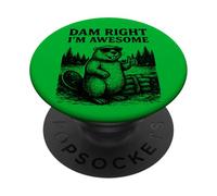 Beaver Pun Joke Grafica Vintage Animale Umorismo Impressionante PopSockets PopGrip Adesivo