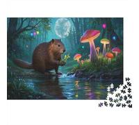 Beaver Puzzle 1000 Pezzi Puzzle Per Adulti E Ragazzi Forest Mushrooms ImpossiblPuzzl Puzzle ManiSul Gioco Decorazione Della Famiglia 1000pcs (75x50cm)