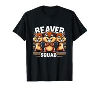 Beaver Squad Tre Beaver Amici Divertenti Compagni di Squadra Maglietta