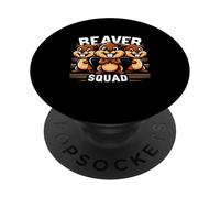 Beaver Squad Tre Beaver Amici Divertenti Compagni di squadra PopSockets PopGrip Adesivo