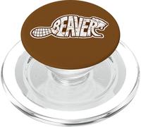 Beaver Word Art, motivo «Woodland Animal Grunge», castori invecchiati PopSockets PopGrip per MagSafe