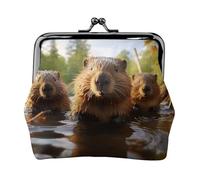 Beaver working1 - Portamonete da donna, con chiusura a bacio, con stampa, per carte di credito