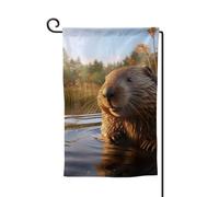 Beaver working2 - Bandiere di benvenuto da giardino, decorazione per esterni, per tutte le stagioni, 30,5 x 45,7 cm, varie forme