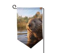 Beaver working2 - Bandiere di benvenuto da giardino, decorazione per esterni, per tutte le stagioni, 30,5 x 45,7 cm, varie forme