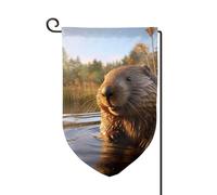 Beaver working2 - Bandiere di benvenuto da giardino, decorazione per esterni, per tutte le stagioni, 30,5 x 45,7 cm, varie forme