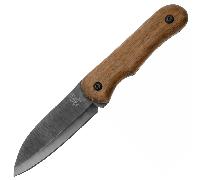 Beavercraft BSH5 Coltello da Bushcraft in Acciaio al Carbonio Shadow con Lama Blu, Manico in Noce e