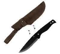 Beavercraft Coltello Bushcraft in Acciaio al Carbonio con Lama Blu e Fodero in Pelle set BSH-kit 3
