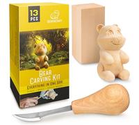 BeaverCraft Kit di Scultura su Legno per Principianti DIY 05 - Kit di Intaglio con Coltello e Blocchi di Tiglio - Hobby Creativo per Adulti e Ragazzi - Set di Strumenti da Intaglio