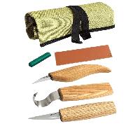 Beavercraft Set da Intaglio Cucchiai Aggiornato (3 coltelli in rotolo + accessori) S17