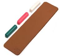 Beavercraft Strop in Cuoio Lungo per Affilatura con 3 Paste Abrasive (Verde, Bianca, Rosa) LS7P03