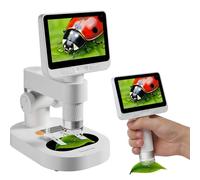 BEAVERLAB Microscopio digitale 4,0" IPS, 1600x Microscopio Elettronico Portatile da 1080P HD con 8 luci LED Regolabili, usb Microscopio per bambini/adulti, compatibile con telefono cellulare per PC/TV