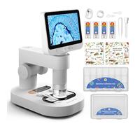 BEAVERLAB Microscopio digitale1600X, 1080P HD Microscopio con 8 luci LED Regolabili, microscopio professionale 4,0"IPS, microscopio USB per adulti, Compatibile Windows/MacOS