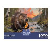 Beavers Gnawing on Tree Branches Puzzle Giochi 1000 Pezzi Regalo Per Amore E Amico Arte Interesting Puzzle Adulti Foto 38x26cm/1000pcs