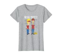 Beavis And Butt-Head At Work Maglietta, Donna, Grigio Melange, 3XL