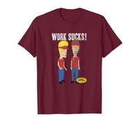 Beavis And Butt-Head At Work Maglietta, Uomo, Bordeaux, L