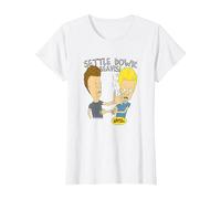 Beavis And Butt-Head Calm Down Maglietta, Donna, Bianco, XXL