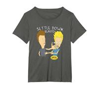 Beavis And Butt-Head Calm Down Maglietta, Donna Plus-Size, Asfalto, 6X