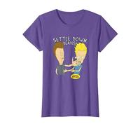 Beavis And Butt-Head Calm Down Maglietta, Donna, Viola mélange, S