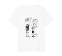 Beavis And Butt-Head Head Bang Sketch V1 Maglietta, Donna Plus-Size, Bianco, 1X