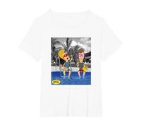 Beavis And Butt-Head Lounging By The Pool Portrait Maglietta, Donna Plus-Size, Bianco, 6X