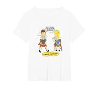 Beavis And Butt-Head School Sucks Maglietta, Donna Plus-Size, Bianco, 1X