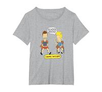 Beavis And Butt-Head School Sucks Maglietta, Donna Plus-Size, Grigio Melange, 6X