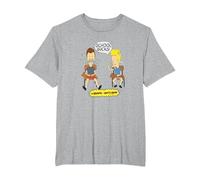 Beavis And Butt-Head School Sucks Maglietta, Uomo Taglie Grandi, Grigio Melange, 5X Tall