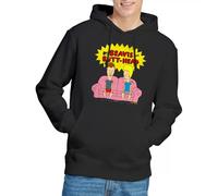 Beavis And Butthead Couch Logo Og Felpa con Cappuccio Unisex, Nero, L