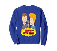 Beavis & Butt-Head Spaventati al Telefono Felpa, Unisex per Adulti, Blu Reale, XL