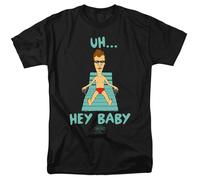 Beavis E Butthead - Uh Hey Baby - T-Shirt Unisex Adulto A Manica Corta - Nera
