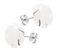 Beavorty 1 Paio Orecchini a Guscio Madre in Argento Sterling Gioielli Floreali Accessori Per Orecchini Da Donna Stalloni Per Le Orecchie Fioriscono 925 Sterline D'argento Bianca
