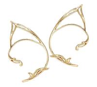 Beavorty 1 Paio Orecchini geometrici da elfo cavo in oro polsini con orecchie di gatto orecchino di cartilagine delle fate orecchini elfo per le donne svuotare paraorecchie lega