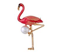 Beavorty 1 Pezzo spilla fenicottero spilla animale Spilla in lega pettorale in lega spilla di perle sul petto pettorale smaltato fermaglio decorativo Flamingo SmellPin spilla smaltata rosso