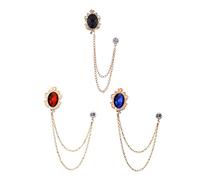 Beavorty 1 set Accessori Per Spille Spille Spille Da Bavero Uomo Spilla Da Cravatta Smaltata Catena Da Colletto Catena Da Cravatta Spilla Da Colletto Lega 3 pezzi