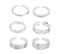 Beavorty 1 Set Anello d'amore diamantato gioielli delicati delicato anello in lega anello al dito femminile anello di punta dell'anello creativo squisito anello femminile Argento