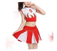 Beavorty 1 Set Dance Cheerleading Uniform uniformi da cheerleader per ragazze uniforme da cheerleader del liceo costume da cheerleader da spettacolo Costume per le prestazioni rosso